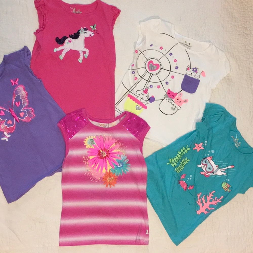 Little girls sz 5 bundle of 5 jumping beans shirts